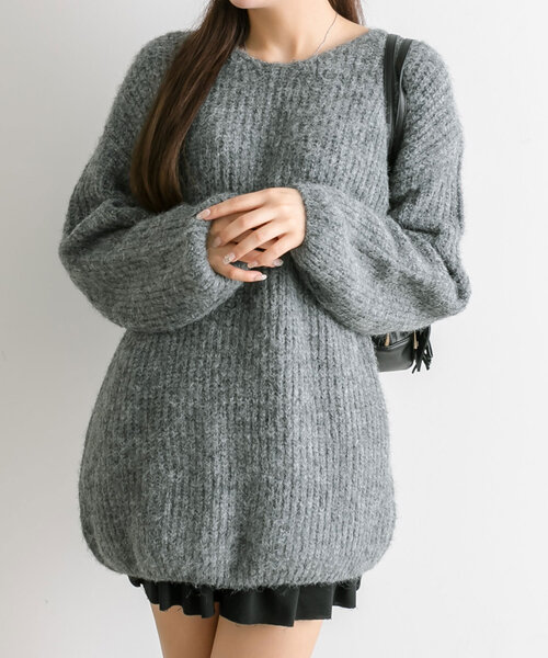 OLIVE des OLIVE（オリーブデオリーブ）の「後ろリボンチュニックプルオーバー（ワンピース・レディース・チャコールグレー/アイボリー/ブラウン/ピンク・FREE）」の15枚目の写真