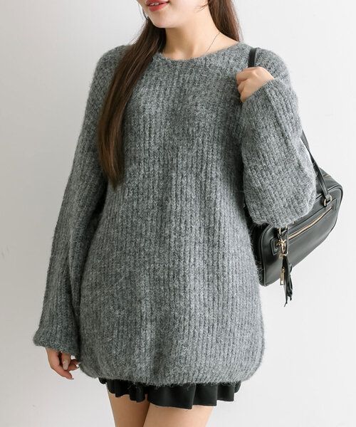 OLIVE des OLIVE（オリーブデオリーブ）の「後ろリボンチュニックプルオーバー（ワンピース・レディース・チャコールグレー/アイボリー/ブラウン/ピンク・FREE）」の16枚目の写真