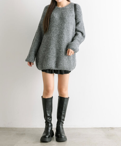 OLIVE des OLIVE（オリーブデオリーブ）の「後ろリボンチュニックプルオーバー（ワンピース・レディース・チャコールグレー/アイボリー/ブラウン/ピンク・FREE）」の19枚目の写真