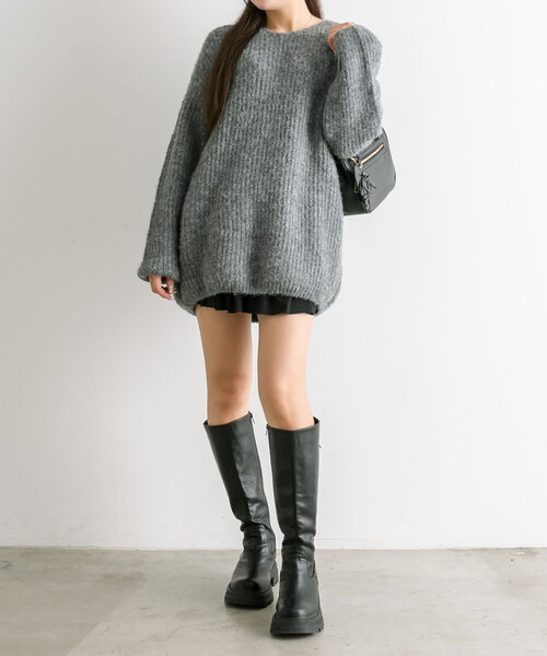 OLIVE des OLIVE（オリーブデオリーブ）の「後ろリボンチュニックプルオーバー（ワンピース・レディース・チャコールグレー/アイボリー/ブラウン/ピンク・FREE）」の20枚目の写真