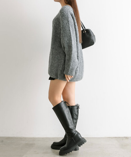 OLIVE des OLIVE（オリーブデオリーブ）の「後ろリボンチュニックプルオーバー（ワンピース・レディース・チャコールグレー/アイボリー/ブラウン/ピンク・FREE）」の21枚目の写真