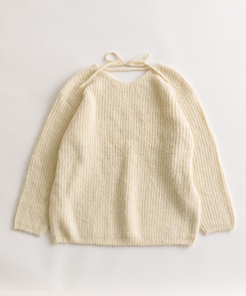 OLIVE des OLIVE（オリーブデオリーブ）の「後ろリボンチュニックプルオーバー（ワンピース・レディース・チャコールグレー/アイボリー/ブラウン/ピンク・FREE）」の6枚目の写真