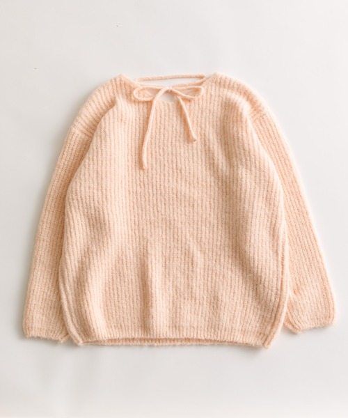 OLIVE des OLIVE（オリーブデオリーブ）の「後ろリボンチュニックプルオーバー（ワンピース・レディース・チャコールグレー/アイボリー/ブラウン/ピンク・FREE）」の9枚目の写真