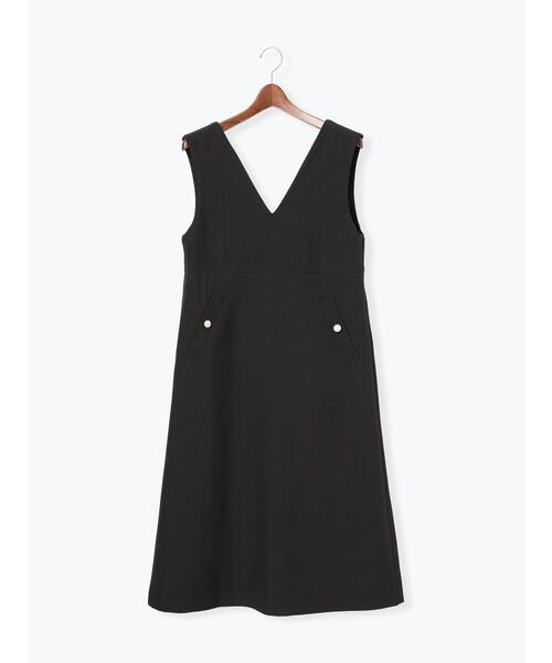 Te chichi TERRASSE（テチチテラス）の「Vネックジャンパースカート（ワンピース・レディース・ベージュ/モカ/ブラック・F）」の9枚目の写真