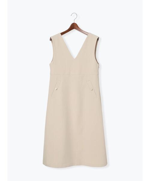 Te chichi TERRASSE（テチチテラス）の「Vネックジャンパースカート（ワンピース・レディース・ベージュ/モカ/ブラック・F）」の10枚目の写真