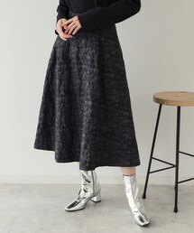 OPAQUE.CLIP | ジャカードフレアスカート【洗濯機洗い可】(スカート)
