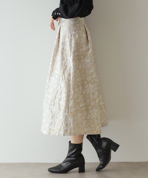 OPAQUE.CLIP（オペークドットクリップ）の「◆ジャカードフレアスカート【洗濯機洗い可】（スカート・レディース・ブラック系/ベージュ系その他3・38/40/42）」の12枚目の写真