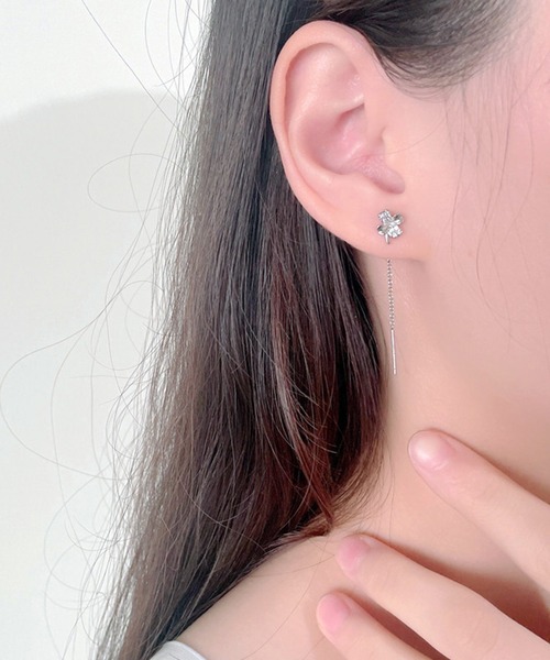 4℃ ロングチェーンピアス 大人気!! Canal 4℃ K10 ピンクゴールド チェーンロングピアス