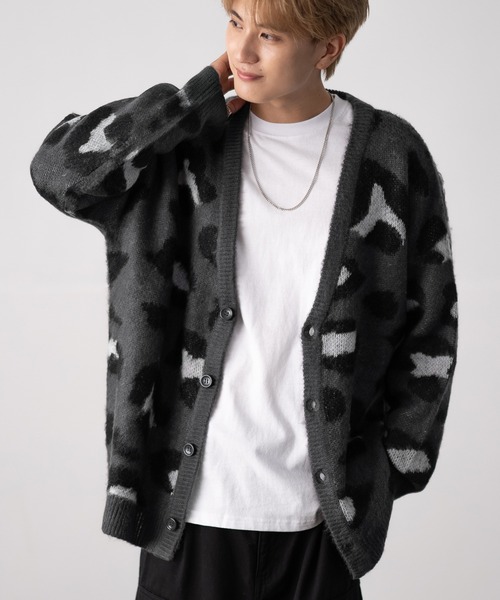 improves（インプローブス）の「無地＆総柄 モヘアタッチ ニット カーディガン（カーディガン/ボレロ・メンズ・グレー/グレー系/ベージュ系1/ホワイト系3/ブラック系4/ブラック/ワイン/ホワイト系2/グレー系3/ブラック系5/ブラック系6/ベージュ/マスタード/カーキ系/ベージュ系5/ブラック系1/ベージュ系2/ブラウン系4/レッド系6・MEDIUM/LARGE）」の10枚目の写真