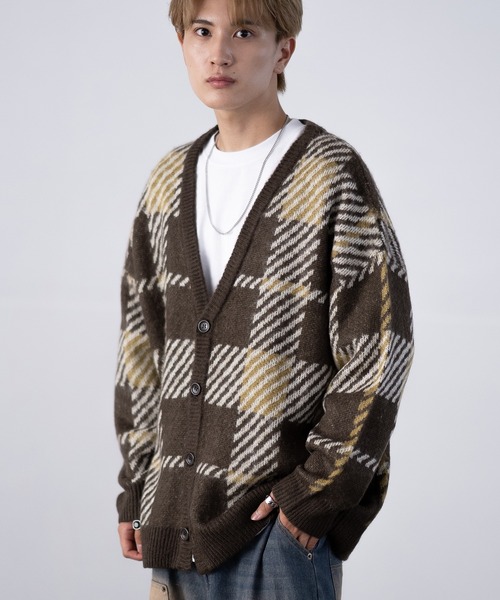 improves（インプローブス）の「無地＆総柄 モヘアタッチ ニット カーディガン（カーディガン/ボレロ・メンズ・グレー/グレー系/ベージュ系1/ホワイト系3/ブラック系4/ブラック/ワイン/ホワイト系2/グレー系3/ブラック系5/ブラック系6/ベージュ/マスタード/カーキ系/ベージュ系5/ブラック系1/ベージュ系2/ブラウン系4/レッド系6・MEDIUM/LARGE）」の12枚目の写真