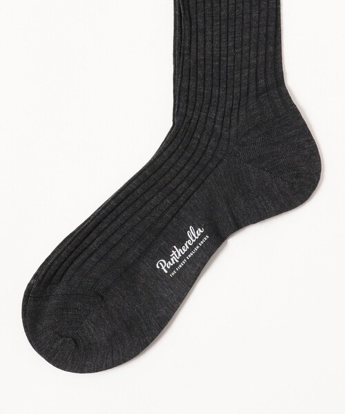 Pantherella（パンセレラ）の「Pantherella / ウールナイロン リブロングソックス（ソックス/靴下・メンズ・ブラック/ネイビー/チャコールグレー・MEDIUM/SMALL）」の4枚目の写真