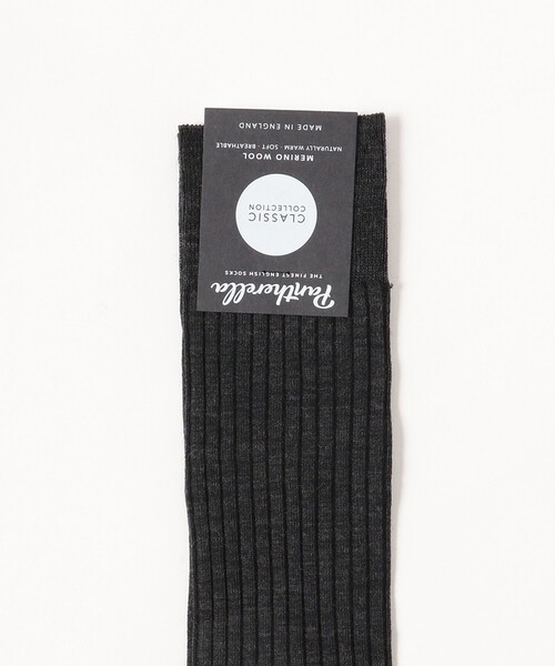 Pantherella（パンセレラ）の「Pantherella / ウールナイロン リブロングソックス（ソックス/靴下・メンズ・ブラック/ネイビー/チャコールグレー・MEDIUM/SMALL）」の5枚目の写真
