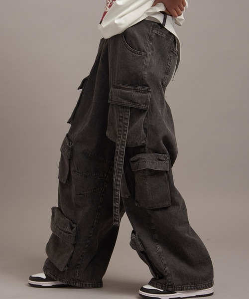 GALLIS ADDICTION（ガリスアディクション）の「GA DENIM PARACHUTE CARGO PANTS（カーゴパンツ・メンズ・ブラック系/その他/ブラック/ライトグレー/インディゴブルー・S/M/L）」の9枚目の写真