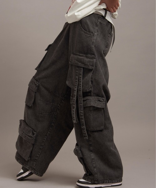 GALLIS ADDICTION（ガリスアディクション）の「GA DENIM PARACHUTE CARGO PANTS（カーゴパンツ・メンズ・ブラック系/その他/ブラック/ライトグレー/インディゴブルー・S/M/L）」の10枚目の写真