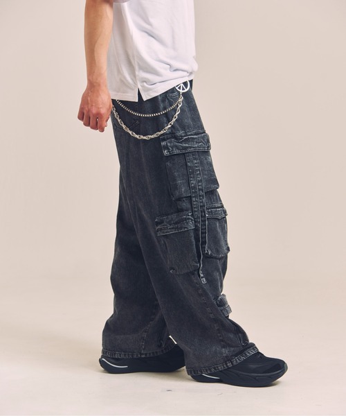 パンツ Grand Cargo Denim Pants Denim Convertible Wide Pants UNDERCOVER | GU US