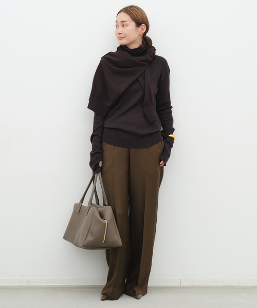 Deuxieme Classe（ドゥーズィエムクラス）の「追加 rib タートル（Tシャツ/カットソー・レディース・ホワイト/ブラウン/ベージュ・FREE）」の5枚目の写真