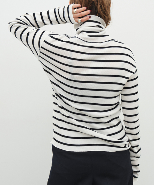 Deuxieme Classe（ドゥーズィエムクラス）の「追加 rib タートル（Tシャツ/カットソー・レディース・ホワイト/ブラウン/ベージュ・FREE）」の9枚目の写真