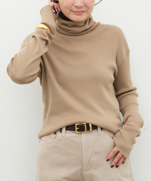 Deuxieme Classe（ドゥーズィエムクラス）の「追加 rib タートル（Tシャツ/カットソー・レディース・ホワイト/ブラウン/ベージュ・FREE）」の18枚目の写真