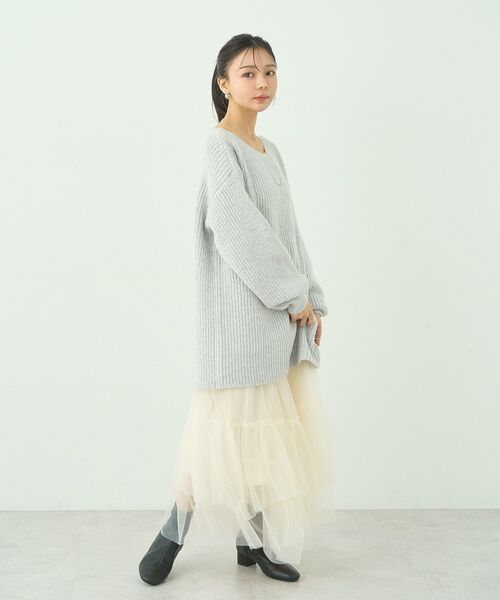 earth music&ecology（アースミュージックアンドエコロジー）の「イレギュラーヘム段々チュールスカート（スカート・レディース・ライトベージュ/ブラック/アイボリー/グリーン系その他2・FREE）」の15枚目の写真