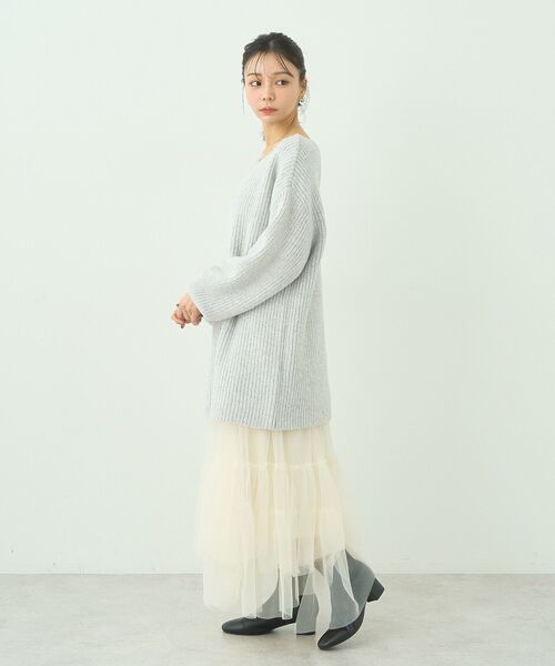 earth music&ecology（アースミュージックアンドエコロジー）の「イレギュラーヘム段々チュールスカート（スカート・レディース・ライトベージュ/ブラック/アイボリー/グリーン系その他2・FREE）」の16枚目の写真