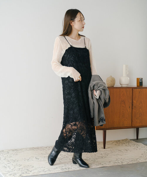 セール】【前後2WAY/低身長サイズ】モールレースワンピース