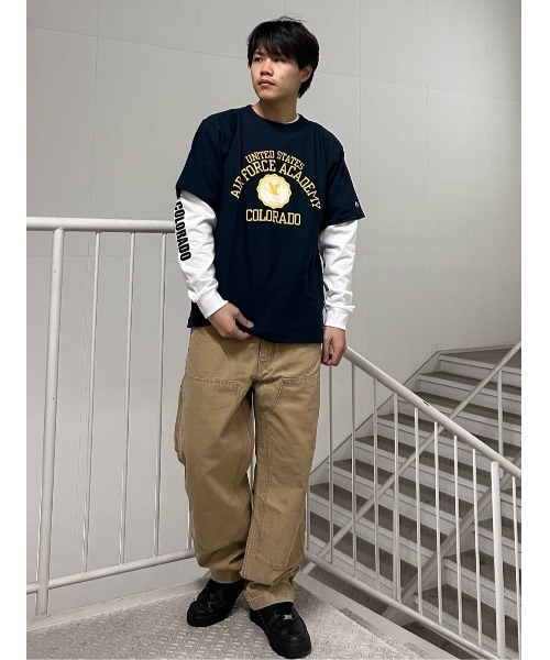 CAMP7(キャンプセブン)の「CAMP7(キャンプ7)袖ロゴプリント長袖Tシャツ(Tシャツ/カットソー・メンズ・ブラック/ホワイト・M/L/XL)」の8枚目の写真