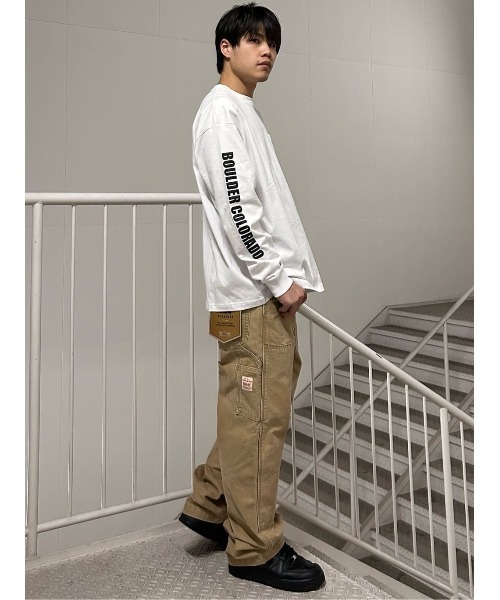 CAMP7(キャンプセブン)の「CAMP7(キャンプ7)袖ロゴプリント長袖Tシャツ(Tシャツ/カットソー・メンズ・ブラック/ホワイト・M/L/XL)」の7枚目の写真