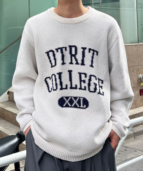 CIAOPANIC（チャオパニック）の「モールカレッジロゴニット（ニット/セーター・レディース・アイボリー/グレー/レッド・FREE）」の14枚目の写真