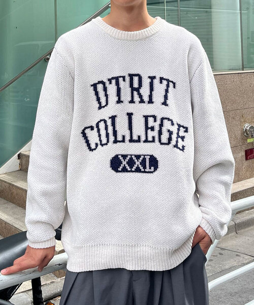 CIAOPANIC（チャオパニック）の「モールカレッジロゴニット（ニット/セーター・レディース・アイボリー/グレー/レッド・FREE）」の15枚目の写真