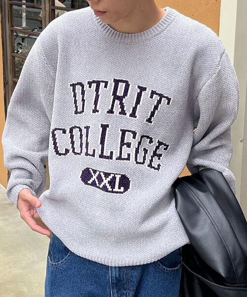CIAOPANIC（チャオパニック）の「モールカレッジロゴニット（ニット/セーター・レディース・アイボリー/グレー/レッド・FREE）」の19枚目の写真