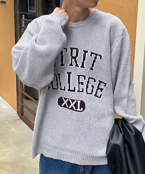 CIAOPANIC（チャオパニック）の「モールカレッジロゴニット（ニット/セーター・レディース・アイボリー/グレー/レッド・FREE）」の20枚目の写真