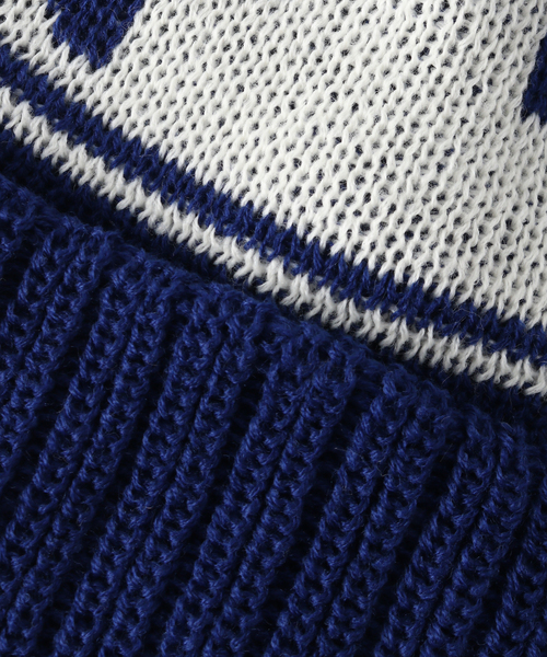 INFIELDER DESIGN（インフィールダーデザイン）の「INFIELDER DESIGN / インフィールダーデザイン HR PON BEANIE（ハット・メンズ・ブラック/ネイビー/ブルー・FREE）」の4枚目の写真