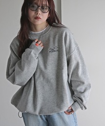 【FOXRUN/フォックスラン】 別注 線画キツネ刺繍ドロストルーズシルエットスウェット