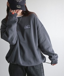 【FOXRUN/フォックスラン】 別注 線画キツネ刺繍ドロストルーズシルエットスウェット