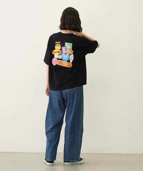 MILKFED.(ミルクフェド)の「STICKED LOGO S/S TEE(Tシャツ/カットソー・レディース・ブラック/ホワイト/ライトグリーン・M/L)」の9枚目の写真