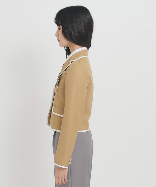 PINK-latte（ピンクラテ）の「【オケージョン・フォーマル】パイピング ジャケット（テーラードジャケット・キッズ・ベージュ/グレー/ネイビー・02/16/15 ）」の5枚目の写真