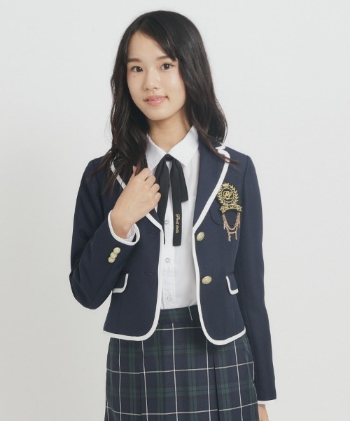 PINK-latte（ピンクラテ）の「【オケージョン・フォーマル】パイピング ジャケット（テーラードジャケット・キッズ・ベージュ/グレー/ネイビー・02/16/15 ）」の3枚目の写真