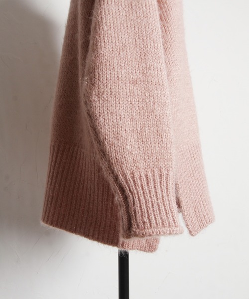 tocco closet(トッコ クローゼット)の「ハイネックドロップショルダーニットプルオーバー(ニット/セーター・レディース・ピンク/オフホワイト・M)」の22枚目の写真