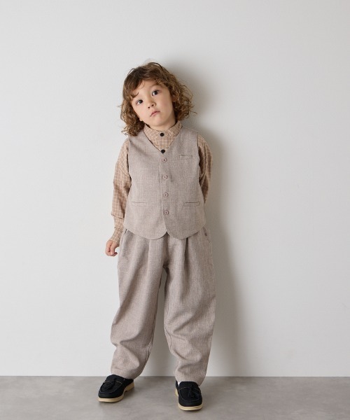 riziere(リジェール)の「フォーマルベスト(裏地ストライプ)(スーツベスト・キッズ・ライトブラウン/カーキ系/ブラック/ネイビー/ブラウン/グレー・90/100/110/120/130/140/150/160)」の20枚目の写真