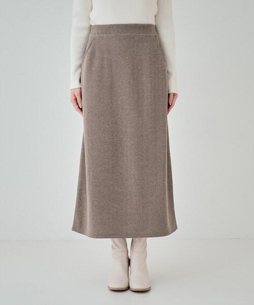 セール】【S-LL】クラシカルな装いに ヘリンボーン柄ナロースカート