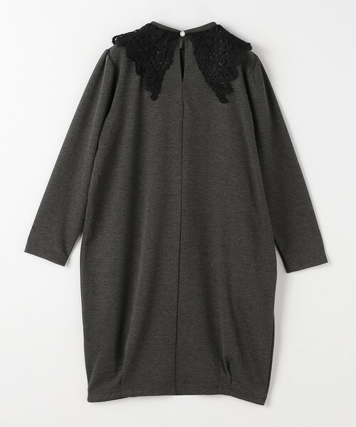 green label relaxing（グリーンレーベルリラクシング）の「スクエア レースエリ ワンピース / キッズ  100cm-130cm（ワンピース・キッズ・ブラック/ダークグレー・100cm/110cm/120cm/130cm）」の5枚目の写真