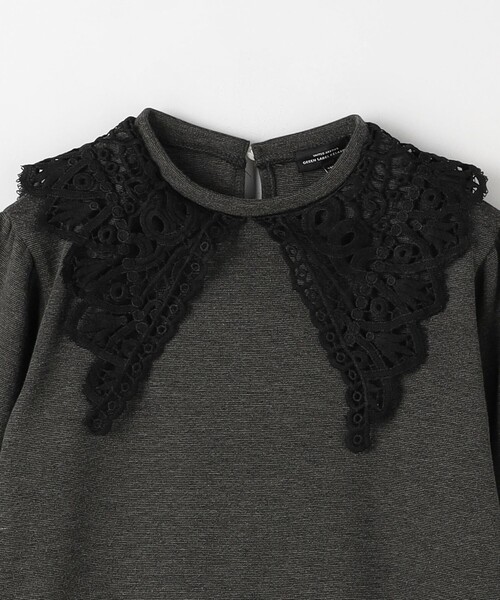 green label relaxing（グリーンレーベルリラクシング）の「スクエア レースエリ ワンピース / キッズ  100cm-130cm（ワンピース・キッズ・ブラック/ダークグレー・100cm/110cm/120cm/130cm）」の6枚目の写真