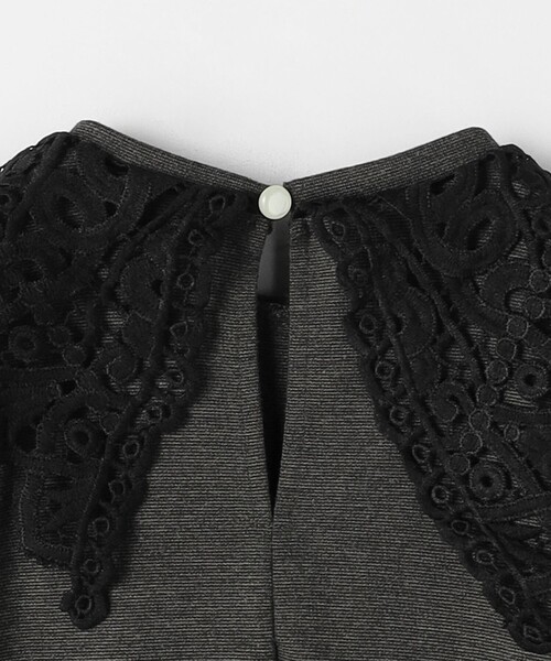 green label relaxing（グリーンレーベルリラクシング）の「スクエア レースエリ ワンピース / キッズ  100cm-130cm（ワンピース・キッズ・ブラック/ダークグレー・100cm/110cm/120cm/130cm）」の10枚目の写真