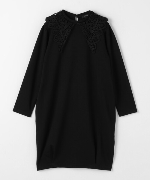 green label relaxing（グリーンレーベルリラクシング）の「スクエア レースエリ ワンピース / キッズ  100cm-130cm（ワンピース・キッズ・ブラック/ダークグレー・100cm/110cm/120cm/130cm）」の12枚目の写真