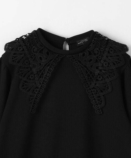 green label relaxing（グリーンレーベルリラクシング）の「スクエア レースエリ ワンピース / キッズ  100cm-130cm（ワンピース・キッズ・ブラック/ダークグレー・100cm/110cm/120cm/130cm）」の14枚目の写真