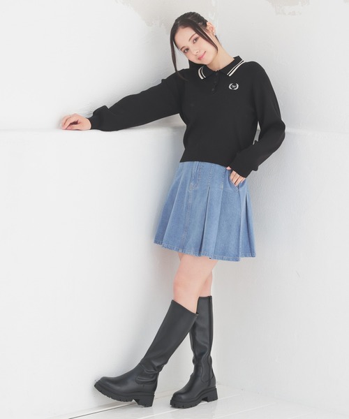 Honeys(ハニーズ)の「衿付ニットトップス(ポロシャツ・レディース・アイボリー/ブラック/杢グレー/ピンク・L/M/S)」の8枚目の写真