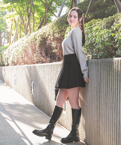 Honeys(ハニーズ)の「衿付ニットトップス(ポロシャツ・レディース・アイボリー/ブラック/杢グレー/ピンク・L/M/S)」の15枚目の写真