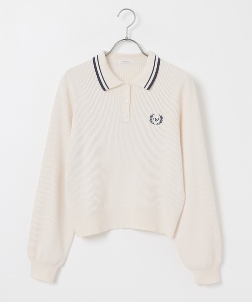 Honeys(ハニーズ)の「衿付ニットトップス(ポロシャツ・レディース・アイボリー/ブラック/杢グレー/ピンク・L/M/S)」の17枚目の写真