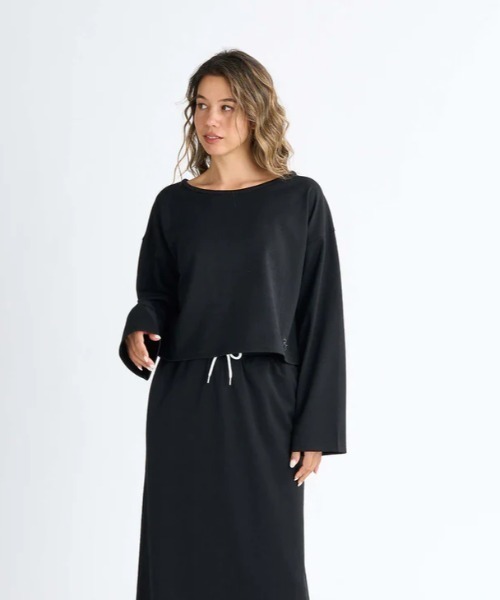 ROXY（ロキシー）の「COASTAL ESCAPE L/S/ロキシーショート丈袖ワイドシルエット長袖ロンT（Tシャツ/カットソー・レディース・ブラック系その他/グリーン/ベージュ/ブラック・MEDIUM/SMALL/LARGE）」の6枚目の写真