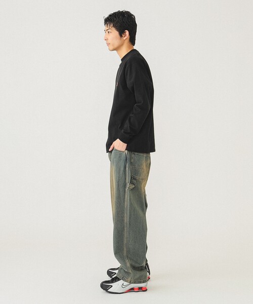 BEAMS（ビームス）の「【別注】UNIVERSAL OVERALL / ロゴ ロングスリーブ Tシャツ（Tシャツ/カットソー・メンズ・ホワイト/ブラック/ネイビー・LARGE/MEDIUM/X-LARGE/SMALL）」の10枚目の写真